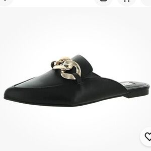 Steve Madden Black Genuine Leather Forte Slip on Mule Shoes. Size 7